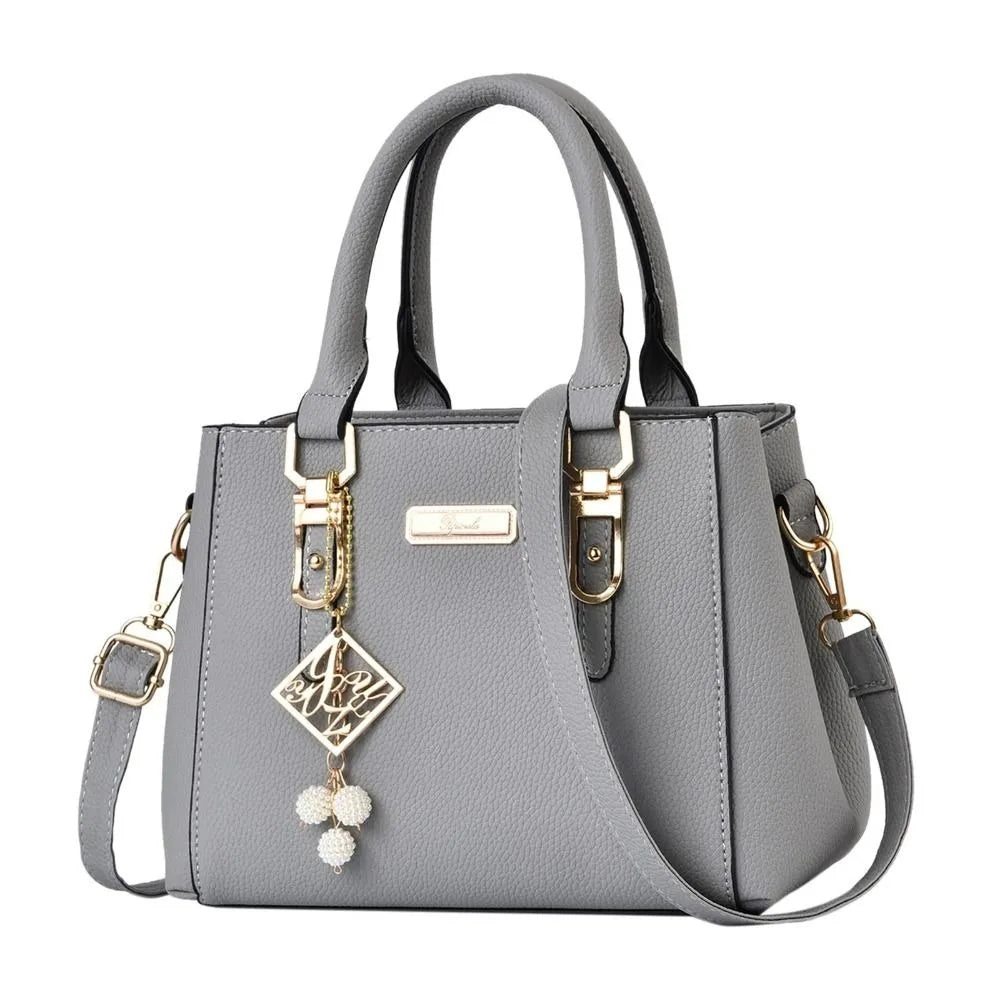 Trendy Leather Handbags Large Capacity Open Pocket Shoulder Bag Polyester Cotton Messenger Bag