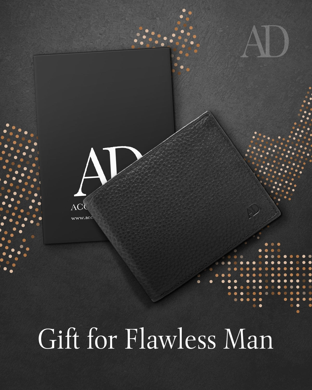 Genuine Leather Bifold Wallet – Flip-Up ID Window, RFID Blocking