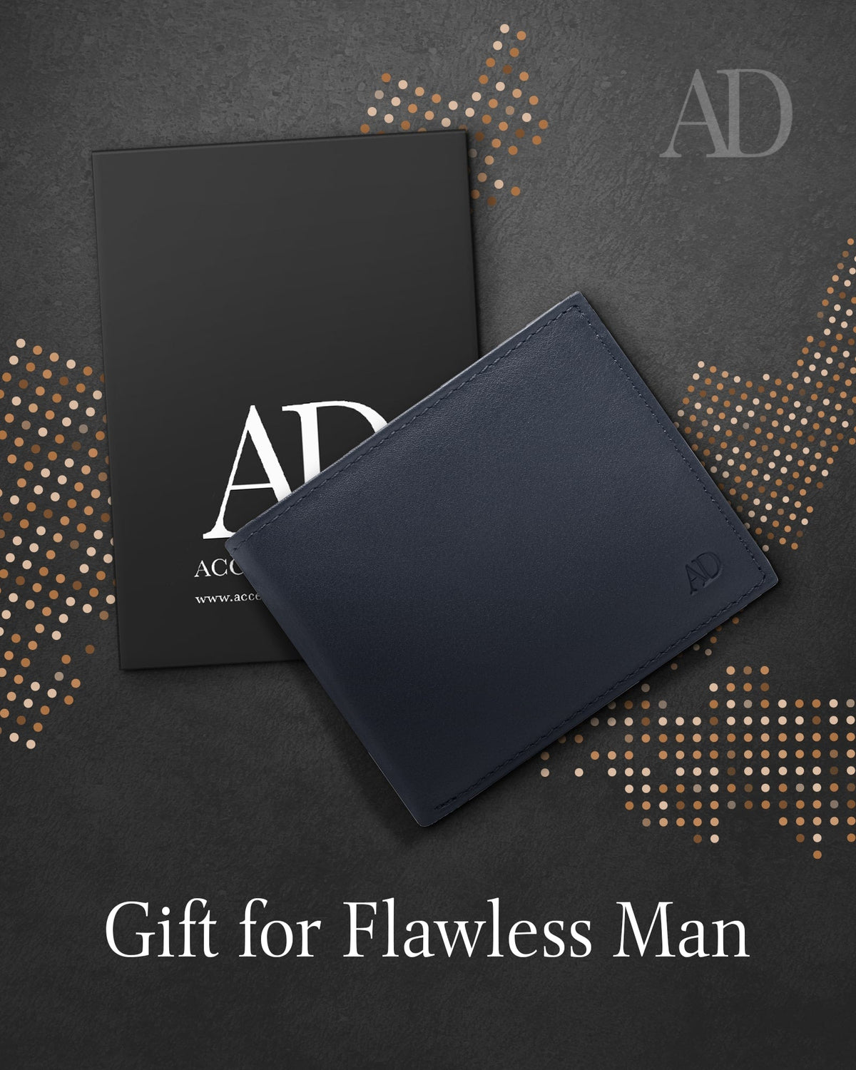 Genuine Leather Bifold Wallet – Flip-Up ID Window, RFID Blocking