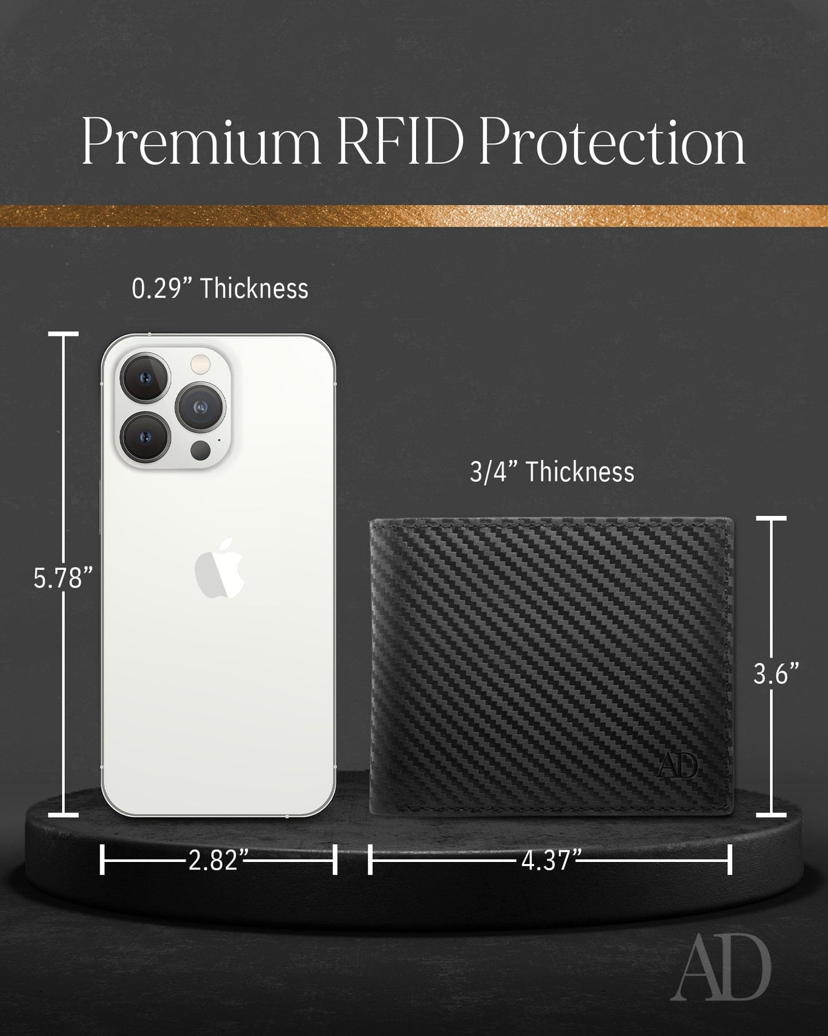 Genuine Leather Bifold Wallet – Flip-Up ID Window, RFID Blocking