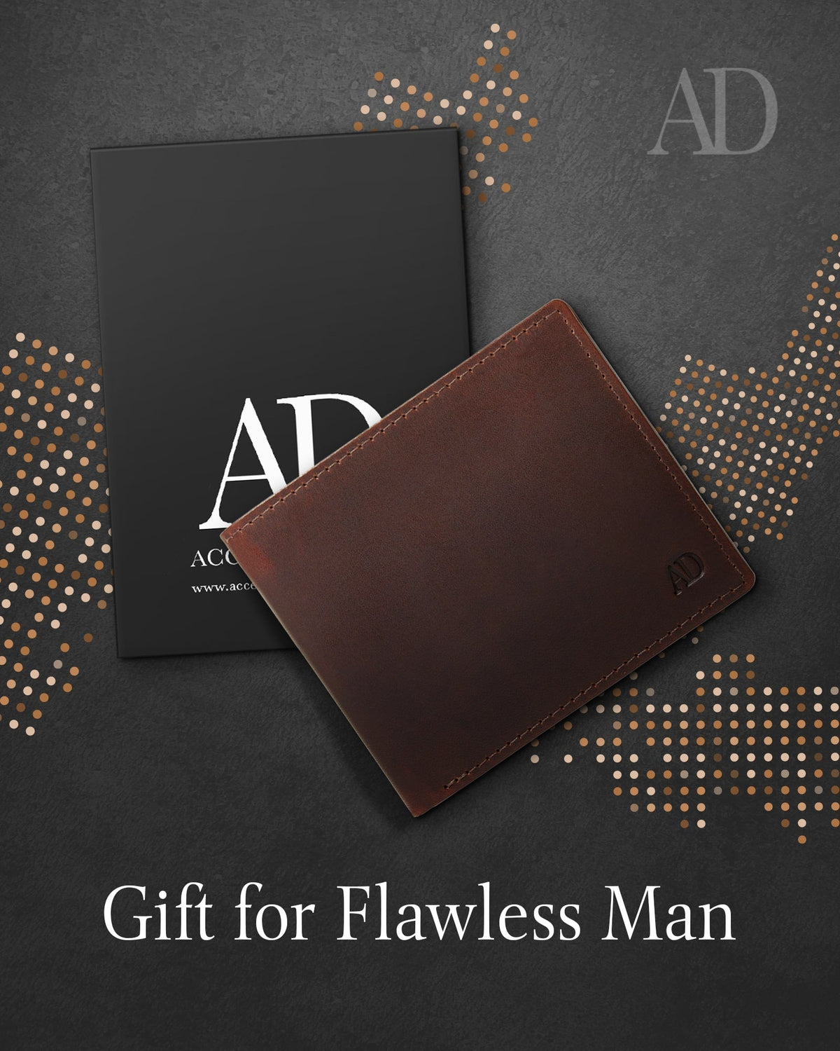 Genuine Leather Bifold Wallet – Flip-Up ID Window, RFID Blocking