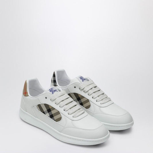BURBERRY Terrace Sneaker in Leather with Check Fabric Insert