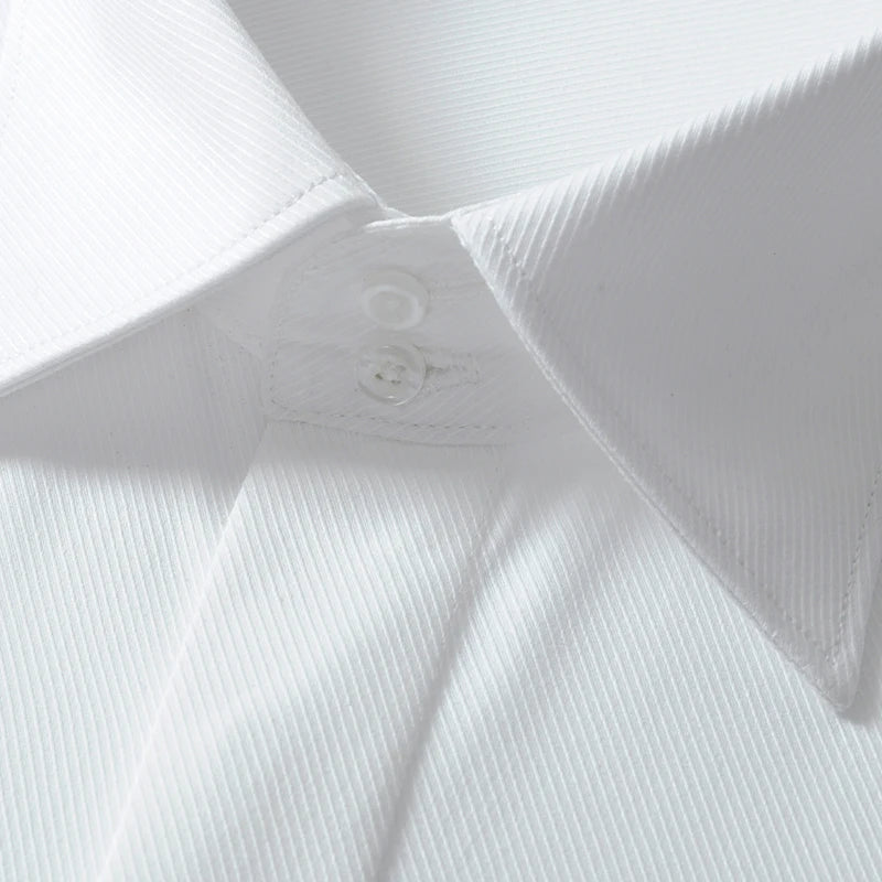 Men's French Cuff Button Tuxedo Shirt Long Sleeve Business Formal Party Wedding Evening Dress Banquet Clothing with Cufflinks