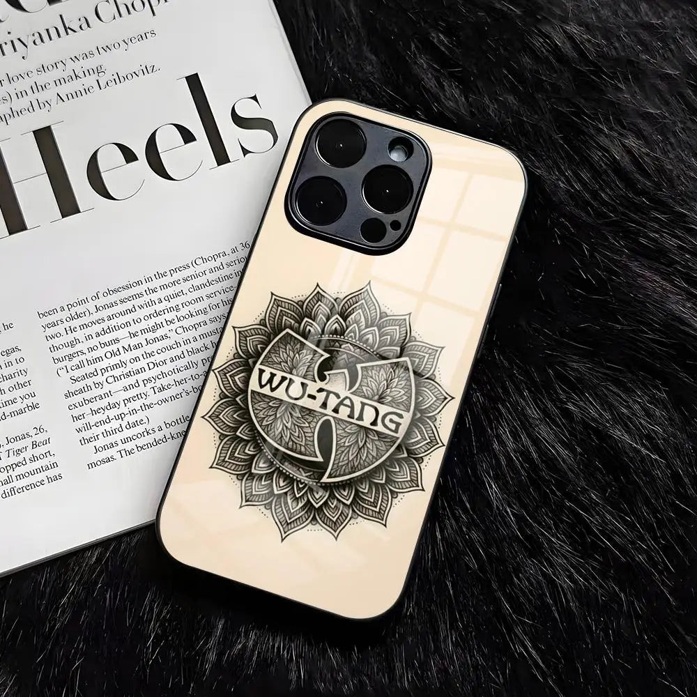 WU-T--TANGs CLANs Band Phone Case For IPhone 17 Air 16 E Pro Max 15 14 13 Mini 12 Pro 11 Max Plus Black Glass Cover