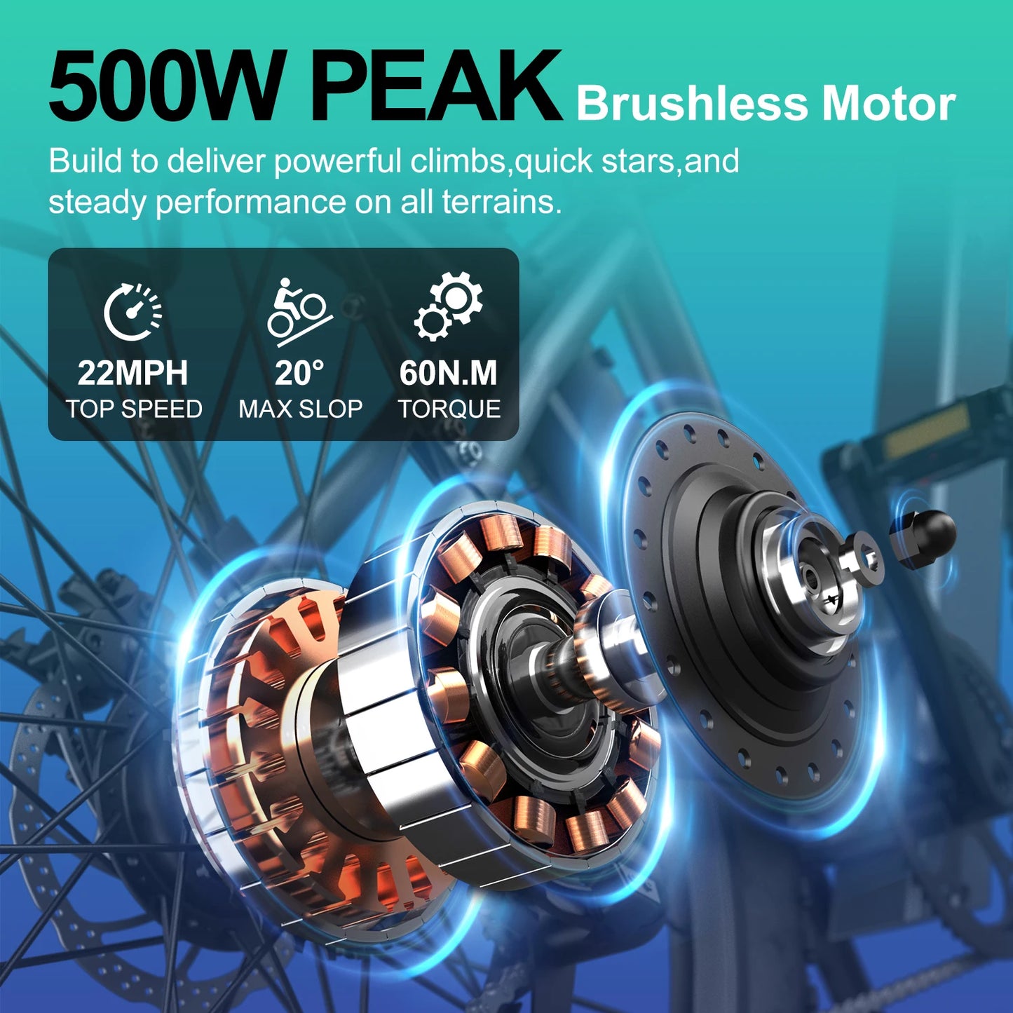 Electric Mountain Bike, 500W Motor, Pedal Assist, Full Suspension, Free Lock & Tool Kit, Pro Race Design, for cross country e-bike, offroad ebike adventure