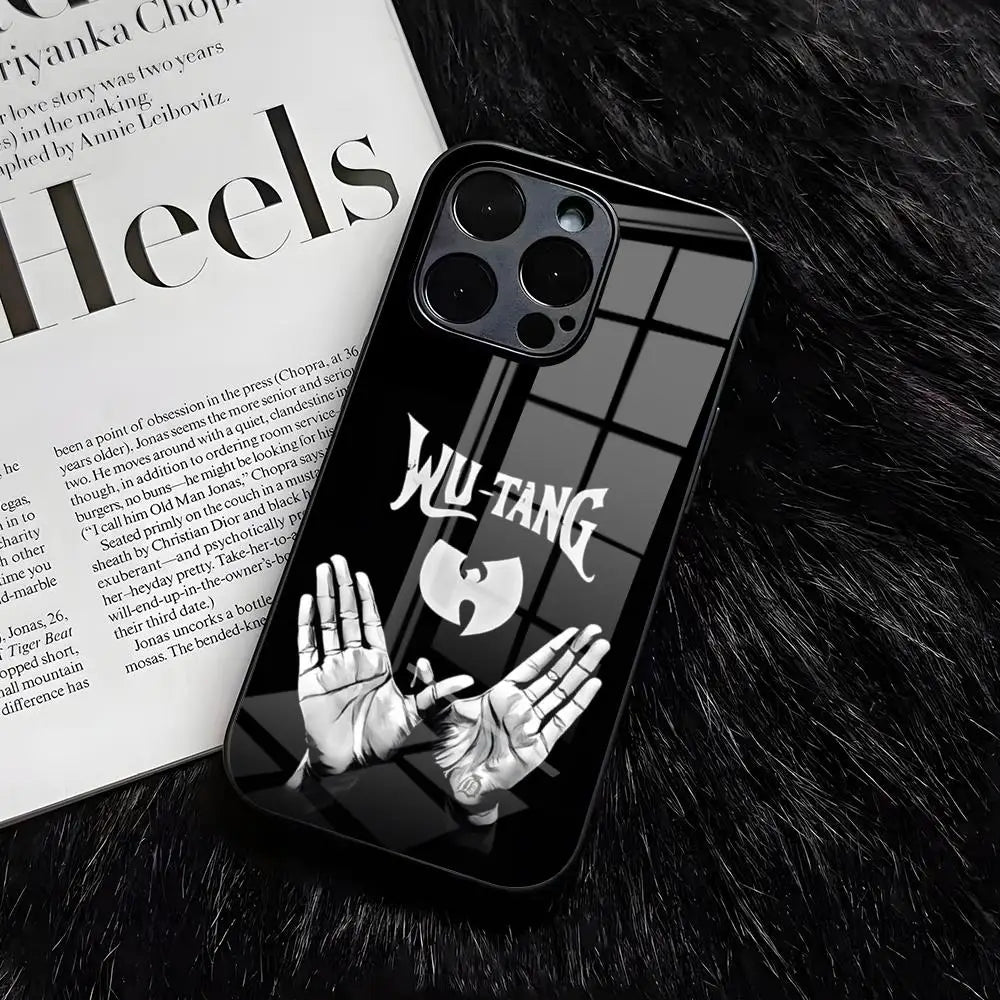 WU-T--TANGs CLANs Band Phone Case For IPhone 17 Air 16 E Pro Max 15 14 13 Mini 12 Pro 11 Max Plus Black Glass Cover