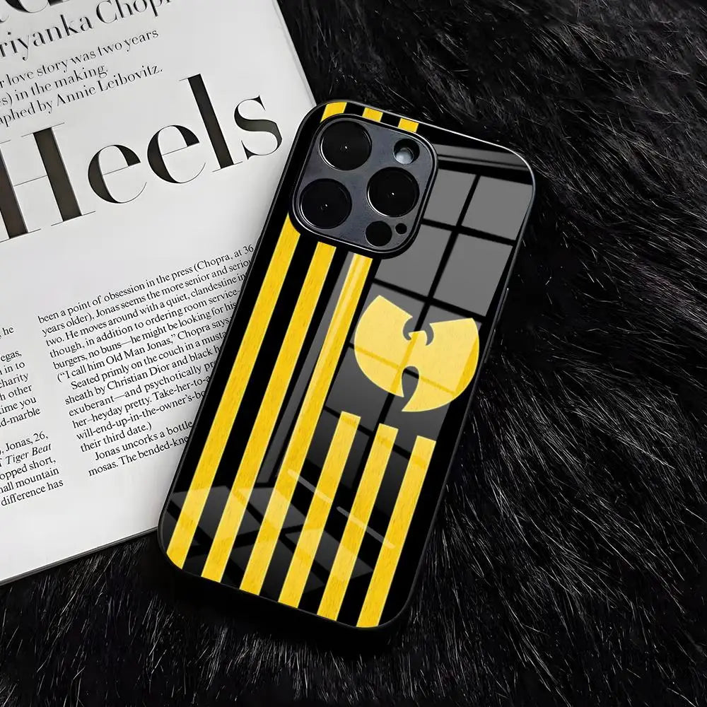WU-T--TANGs CLANs Band Phone Case For IPhone 17 Air 16 E Pro Max 15 14 13 Mini 12 Pro 11 Max Plus Black Glass Cover