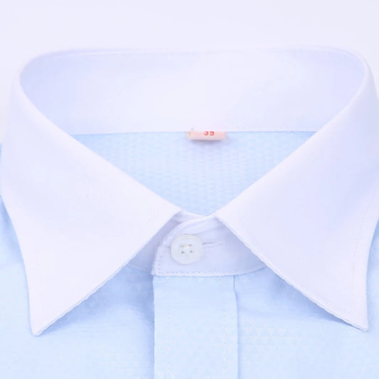 2026 Men French Cufflinks Shirts White Collar Design Solid Color Jacquard Fabric Male Gentleman Dress Long Sleeves Shirt
