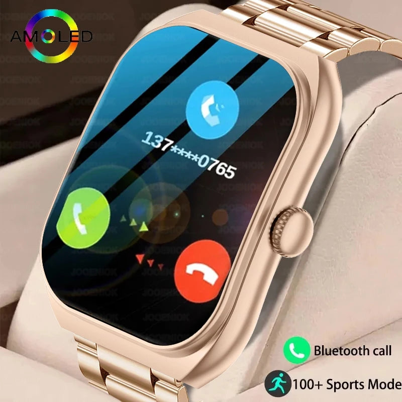 2025 New  Smart Watch Women Heart Rate Health Monitoring Voice Assistant BT Calling IP68 Waterproof Sports Smartwatch Men