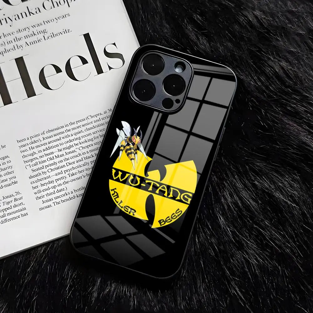 WU-T--TANGs CLANs Band Phone Case For IPhone 17 Air 16 E Pro Max 15 14 13 Mini 12 Pro 11 Max Plus Black Glass Cover
