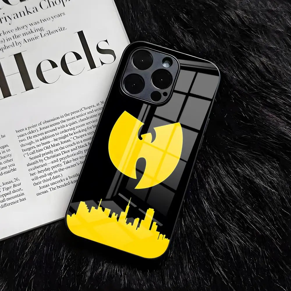 WU-T--TANGs CLANs Band Phone Case For IPhone 17 Air 16 E Pro Max 15 14 13 Mini 12 Pro 11 Max Plus Black Glass Cover