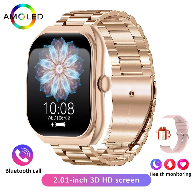 2025 New  Smart Watch Women Heart Rate Health Monitoring Voice Assistant BT Calling IP68 Waterproof Sports Smartwatch Men