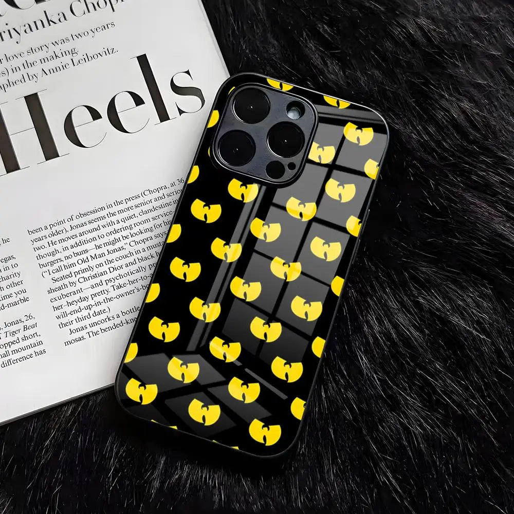 WU-T--TANGs CLANs Band Phone Case For IPhone 17 Air 16 E Pro Max 15 14 13 Mini 12 Pro 11 Max Plus Black Glass Cover