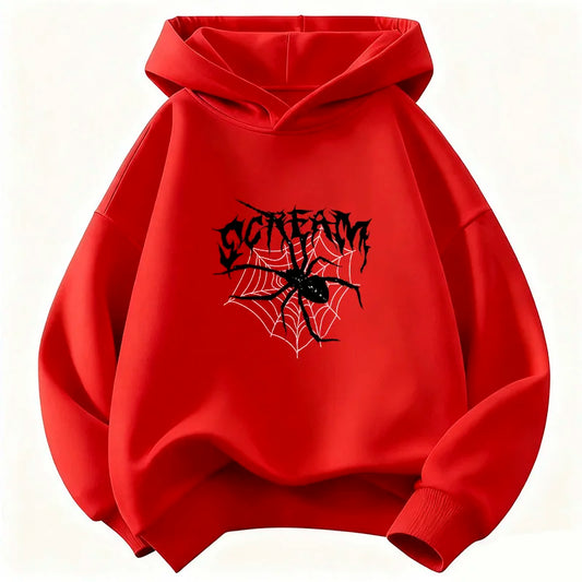 Vintage Spider Hip-Hop Hoodie for Kids