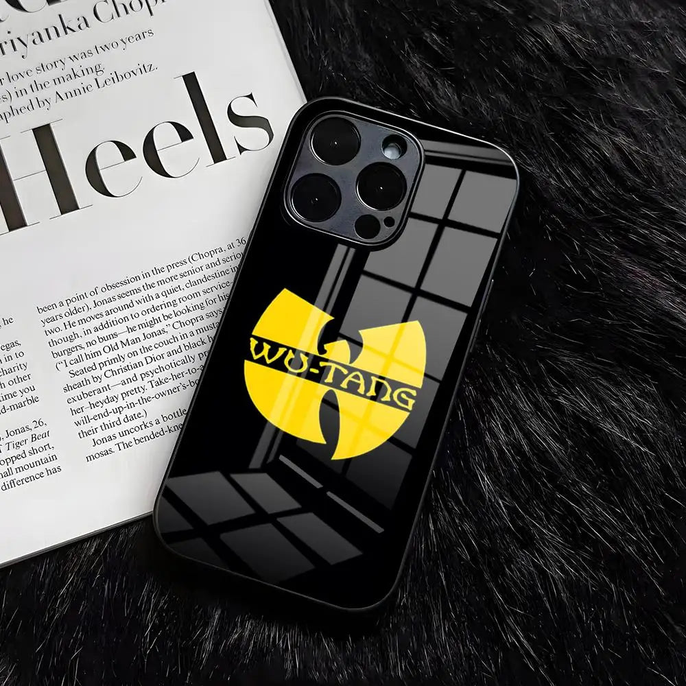 WU-T--TANGs CLANs Band Phone Case For IPhone 17 Air 16 E Pro Max 15 14 13 Mini 12 Pro 11 Max Plus Black Glass Cover