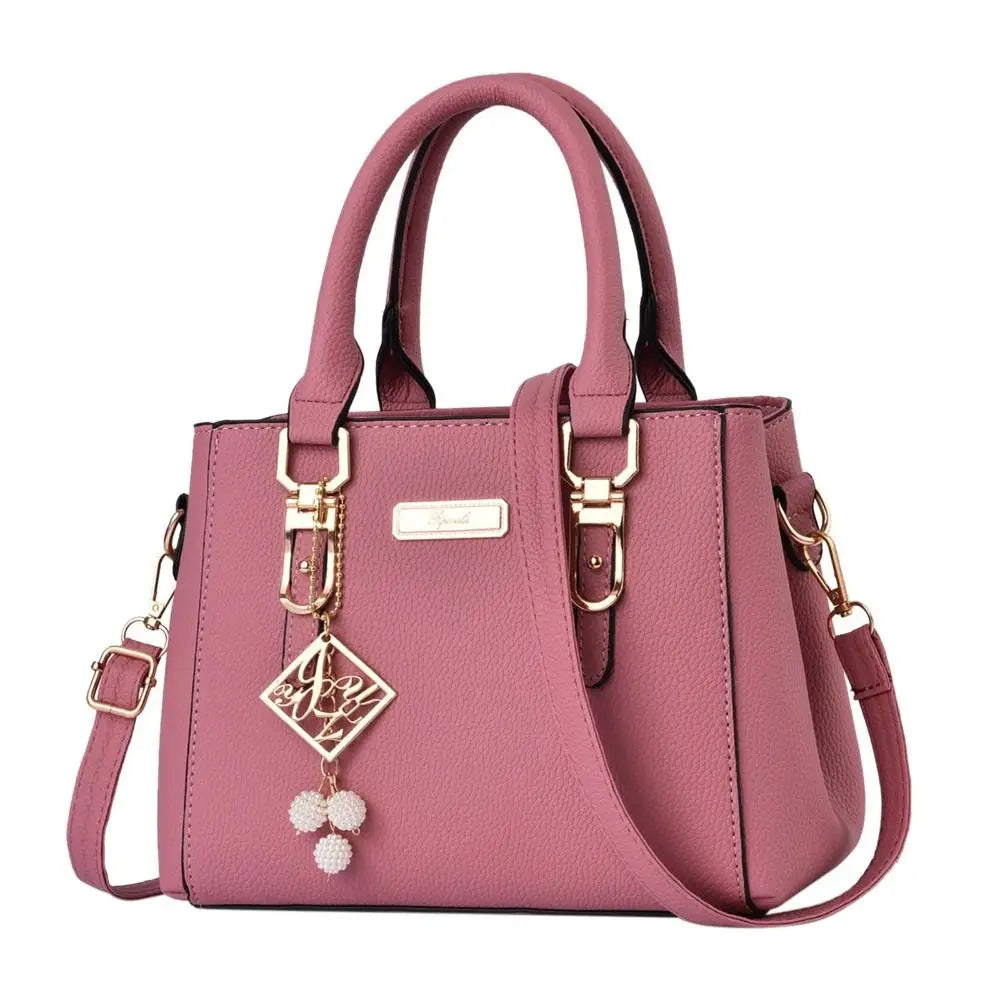 Trendy Leather Handbags Large Capacity Open Pocket Shoulder Bag Polyester Cotton Messenger Bag