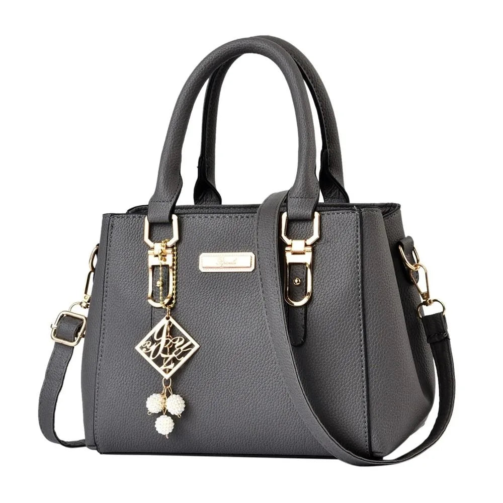Trendy Leather Handbags Large Capacity Open Pocket Shoulder Bag Polyester Cotton Messenger Bag