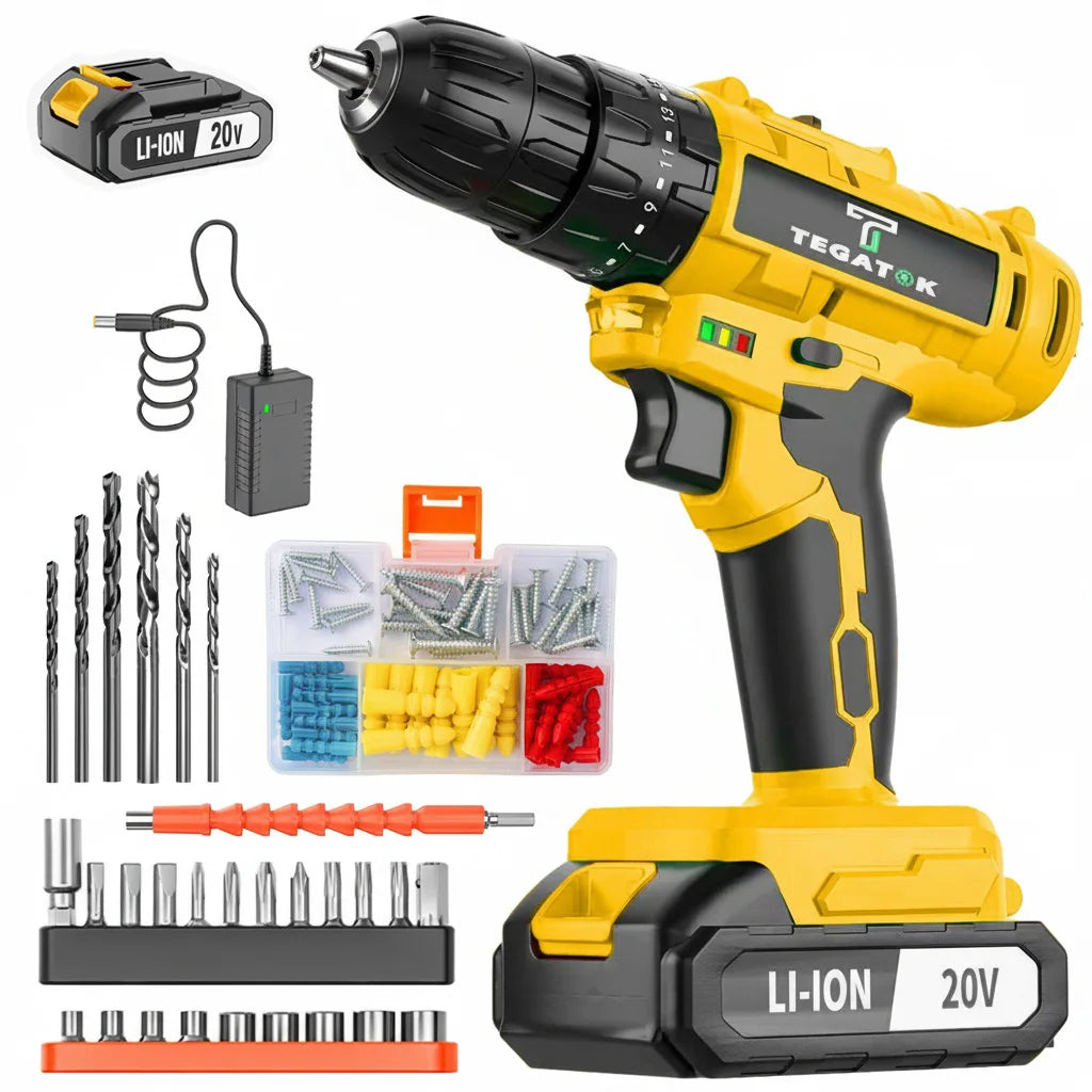 45N.M Electric Screwdriver 20+3 Household DIY Impact Drill LED Two Speed Electric Drilling Tool For Makita 20V Battery