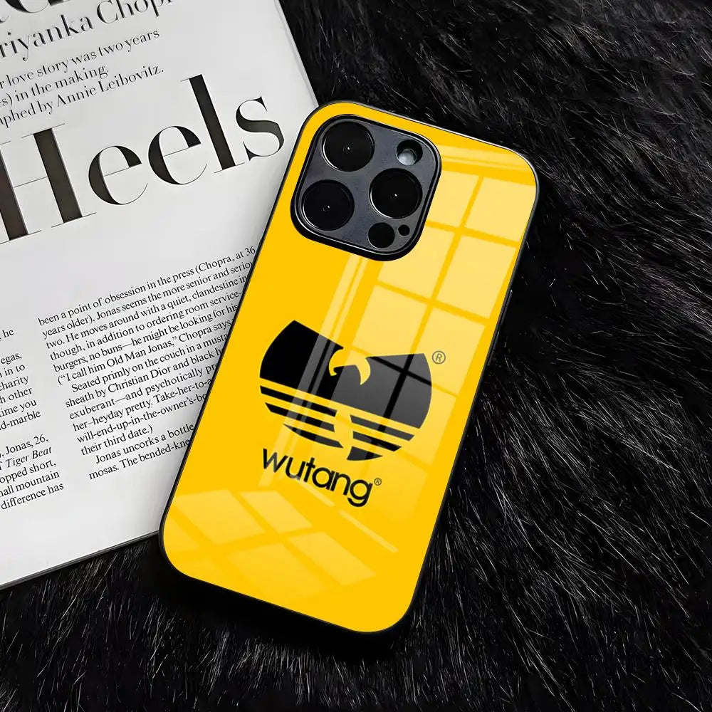 WU-T--TANGs CLANs Band Phone Case For IPhone 17 Air 16 E Pro Max 15 14 13 Mini 12 Pro 11 Max Plus Black Glass Cover