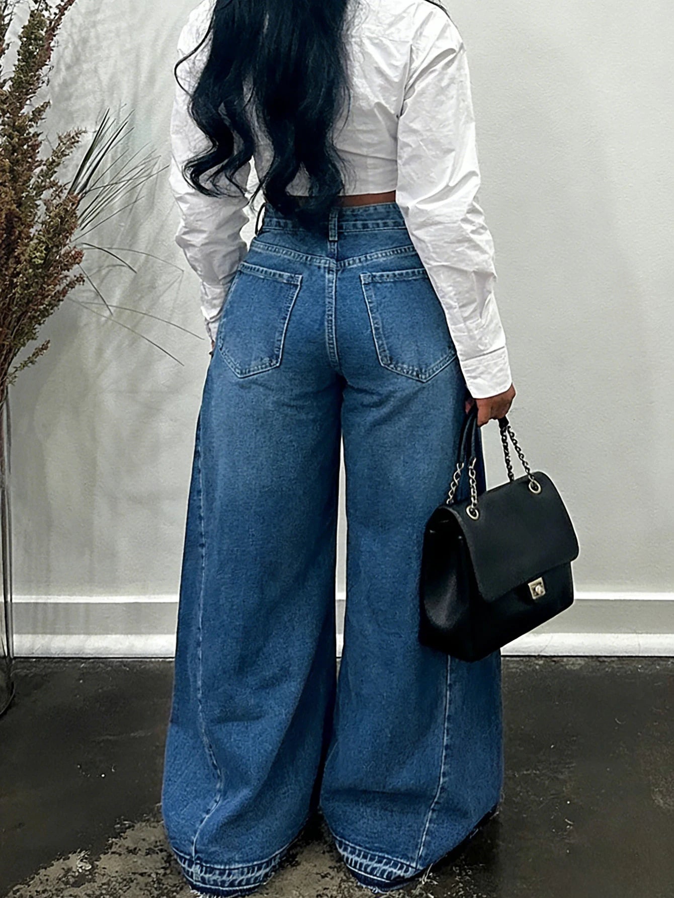 Vintage Wide-Leg Jeans for Women Y2K Niche Design Flared Pants Loose Versatile Floor-Length Trousers
