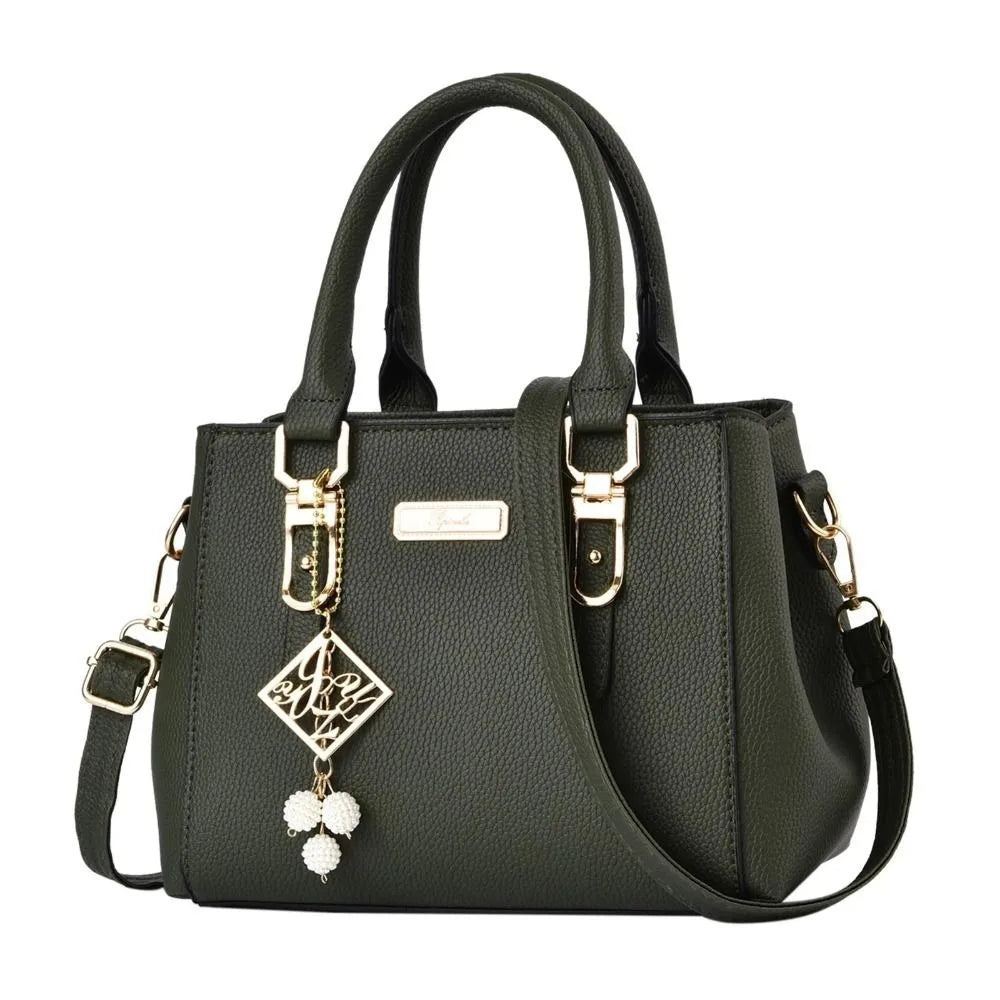 Trendy Leather Handbags Large Capacity Open Pocket Shoulder Bag Polyester Cotton Messenger Bag